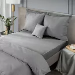 Prześcieradło z satyny bawełnianej z gumką NOVA 3 stalowe 100x200 - 9