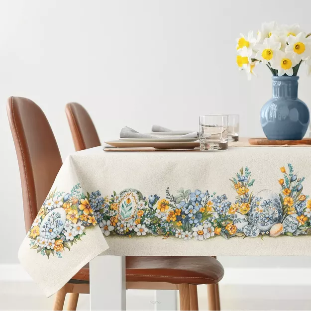 Obrus wielkanocny 140x180 67 gobelinowy naturalny żółty pisanki