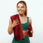 Ręcznik bawełniany 30x50 GALA jasny brąz zdobiony bordiurą z błyszczącą nicią 500 g/m2 - 6