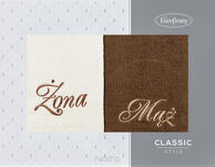 Komplet Ręczników 2x70x140 MĄŻ ŻONA kremowe brązowe - 2