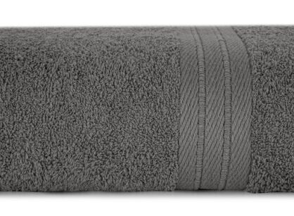 Ręcznik bawełniany 30x50 KAYA stalowy zdobiony bordiurą w pasy