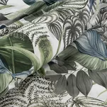 Pościel bawełniana 140x200 DAVOS 2B biała z wzorem egzotycznych zielonych liści - 3