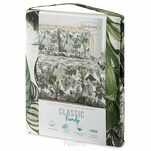 Pościel bawełniana 140x200 DAVOS 2B biała z wzorem egzotycznych zielonych liści - 5