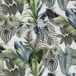 Pościel bawełniana 140x200 DAVOS 2B biała z wzorem egzotycznych zielonych liści - 2