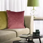 Poszewka welwetowa 45x45 VELVET 58B ceglana z wzorem liści miłorzębu - 7