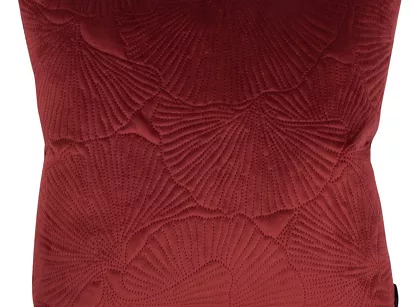 Poszewka welwetowa 45x45 VELVET 58B ceglana z wzorem liści miłorzębu