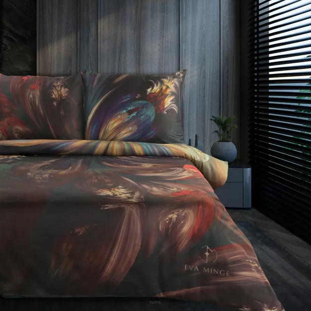 Pościel z makosatyny 160x200 ASTRAL Eva Minge czarna czerwona designerski wzór Premium