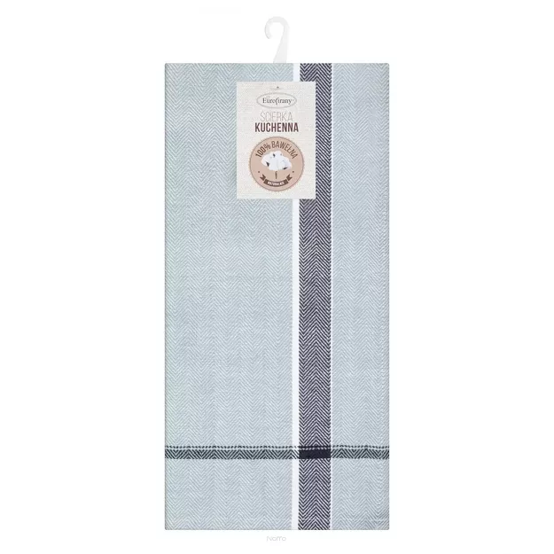 Ścierka kuchenna 50x70 OLIVIA 1 czarna w jodełkę z bawełny