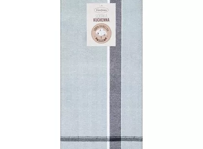 Ścierka kuchenna 50x70 OLIVIA 1 czarna w jodełkę z bawełny