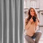 Zasłona na taśmie 140x270 ROSA welwetowa srebrna Design 91 - 16