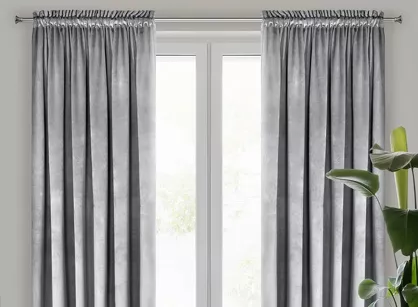 Zasłona na taśmie 140x270 ROSA welwetowa srebrna Design 91