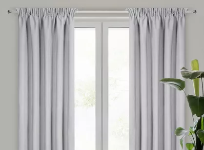 Zasłona na taśmie 135x270 SUZAN zaciemniająca typu blackout stalowa z tkaniny strukturalnej