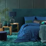 Pościel satynowa 160x200 DINA jednokolorowa gładka granatowa z kolekcji Diva Line - 3
