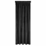 Zasłona gotowa na taśmie 140x270 VILLA welwetowa czarna jednokolorowa o aksamitnej strukturze - 8