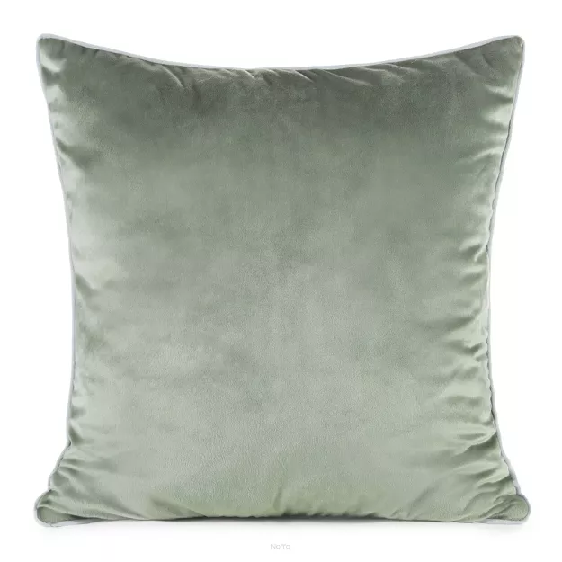 Poszewka welwetowa 60x60 GAJA 2 jednokolorowa oliwkowa obszyta lamówką