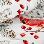 Pościel świąteczna 220x200 WILLOW biała czerwone ptaszki z mikrowłókna - 6