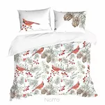 Pościel świąteczna 220x200 WILLOW biała czerwone ptaszki z mikrowłókna - 3