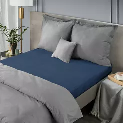 Prześcieradło z bawełny frotte z gumką granatowe 180x200 Design 91