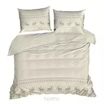 Pościel świąteczna 220x200 LUKE beżowo biała wzór skandynawski z bawełny renforce - 4