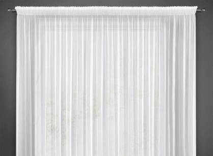 Firana gotowa na taśmie 300x270 NICEA biała z matowej tkaniny i strukturze deszczyku
