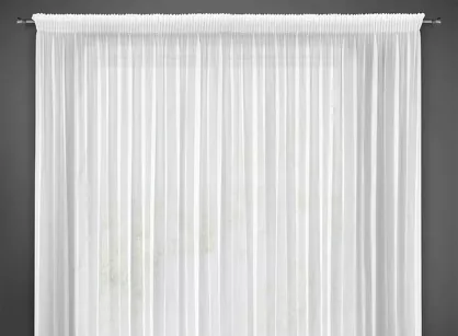 Firana na taśmie 300x270 NICEA biała z matowej tkaniny i strukturze deszczyku