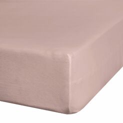 Prześcieradło z bawełny jersey 3 z gumką pudrowe 220x200