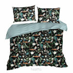 Pościel satynowa 140x200 GIFT 2 czarna z egzotycznym wzorem kwiatów i ptaków z kolekcji Nova Print zapakowana w pudełko - 6