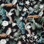 Pościel satynowa 140x200 GIFT 2 czarna z egzotycznym wzorem kwiatów i ptaków z kolekcji Nova Print zapakowana w pudełko - 2