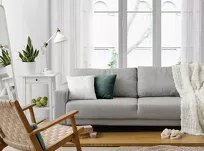 Firana na przelotkach 140x260 MAJA biała o strukturze siatki ze złotą nicią - 8