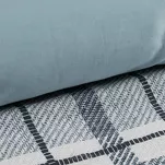 Pościel satynowa 220x200 SPRING 95 niebieska z motywem kratki z kolekcji Classic - 3