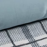 Pościel satynowa 220x200 SPRING 95 niebieska z motywem kratki z kolekcji Classic - 5