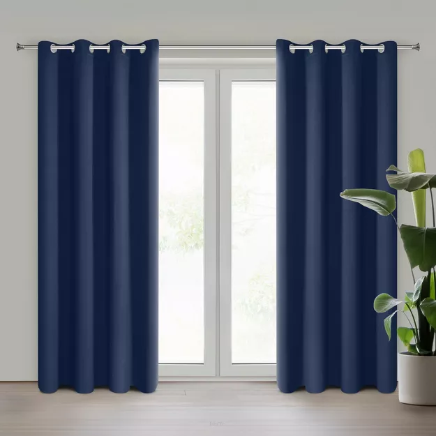 Zasłona na przelotkach 135x250 PARISA zaciemniająca granatowa jednokolorowa Design 91