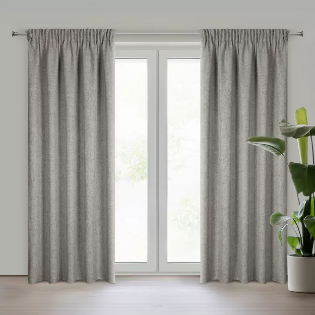 Zasłona gotowa na taśmie 140x270 JULA 2 cappuccino jednokolorowa w stylu eko