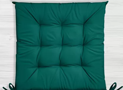 Poduszka 40x40 GARDEN ciemna zieleń siedzisko na krzesło pikowana z troczkami wodoodporna
