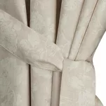Zasłona na taras 155x240 GARDEN 15 pudrowa na szelkach zapinanymi na rzepy wodoodporna z motywem roślinnym - 3