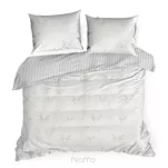 Pościel świąteczna 140x200 BOSQUE biała beżowa renifery z satyny bawełnianej - 4