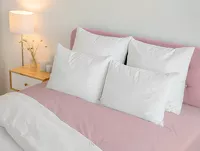 Prześcieradło z bawełny renforce z gumką 140x200 pudrowy róż BASIC - 8