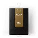 Bieżnik bawełniany 40x180 STELLA 1 czarny zdobiony kantą z wplecioną nicią srebrną - 2