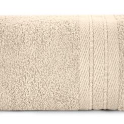Ręcznik bawełniany 30x50 KAYA beżowy zdobiony bordiurą w pasy