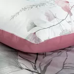 Pościel z makosatyny 220x200 MOLLY biała z różowym wzorem roślinnym z kolekcji Premium - 2