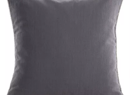 Poszewka bawełniana 43x43 LEN 22D stalowa jednokolorowa z dodatkiem lnu obszyta cyrkoniami na brzegach