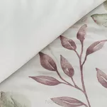 Pościel bawełniana 220x200 SONIA 36 jasny krem z fioletgowym wzorem kwiatowym - 3