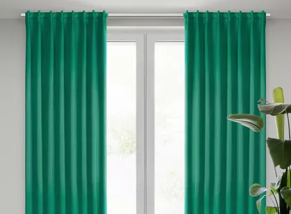 Zasłona na taśmie flex 140x300 MILAN zaciemniająca jednokolorowa ciemna zieleń