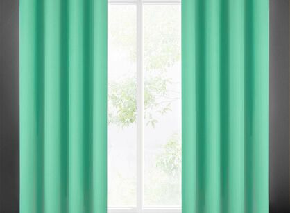 Zasłona na przelotkach 140x250 RITA jednokolorowa miętowa z miękkiej tkaniny