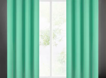 Zasłona gotowa na przelotkach 140x250 RITA jednokolorowa miętowa z miękkiej tkaniny