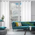 Zasłona gotowa na przelotkach 135x250 LOGAN zaciemniająca biała jednokolorowa z półmatowej tkaniny - 12