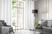 Zasłona gotowa na przelotkach 135x250 LOGAN zaciemniająca biała jednokolorowa z półmatowej tkaniny - 11