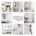 Zasłona gotowa na przelotkach 135x250 LOGAN zaciemniająca biała jednokolorowa z półmatowej tkaniny - 10