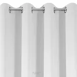 Zasłona gotowa na przelotkach 135x250 LOGAN zaciemniająca biała jednokolorowa z półmatowej tkaniny - 3