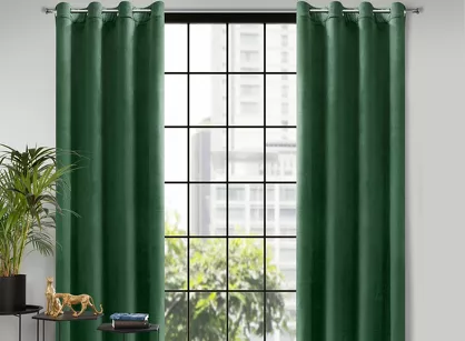 Zasłona na przelotkach 140x250 ROSA welwetowa ciemna zieleń Design 91